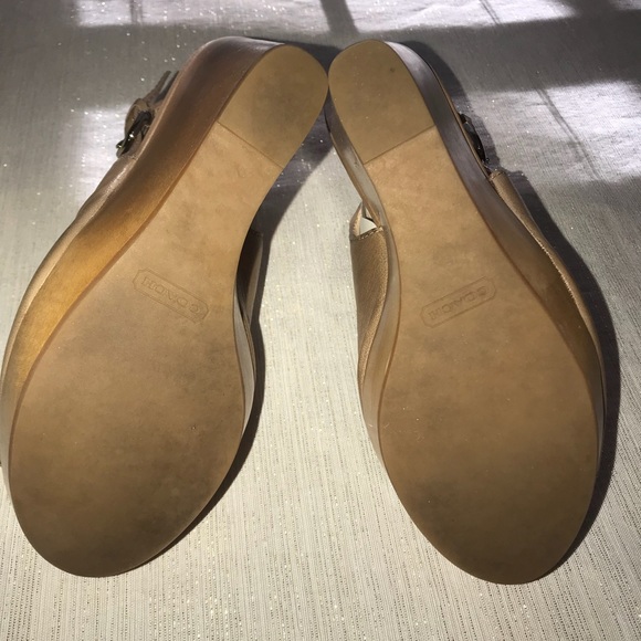 COACH Jade wooden Wedge sling back Sandals - Picture 7 of 8